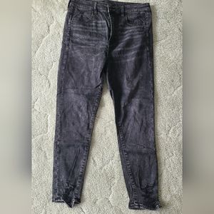 AE Acid Washed Black Next Level Stretch Super Hi-Rise Jegging Crop